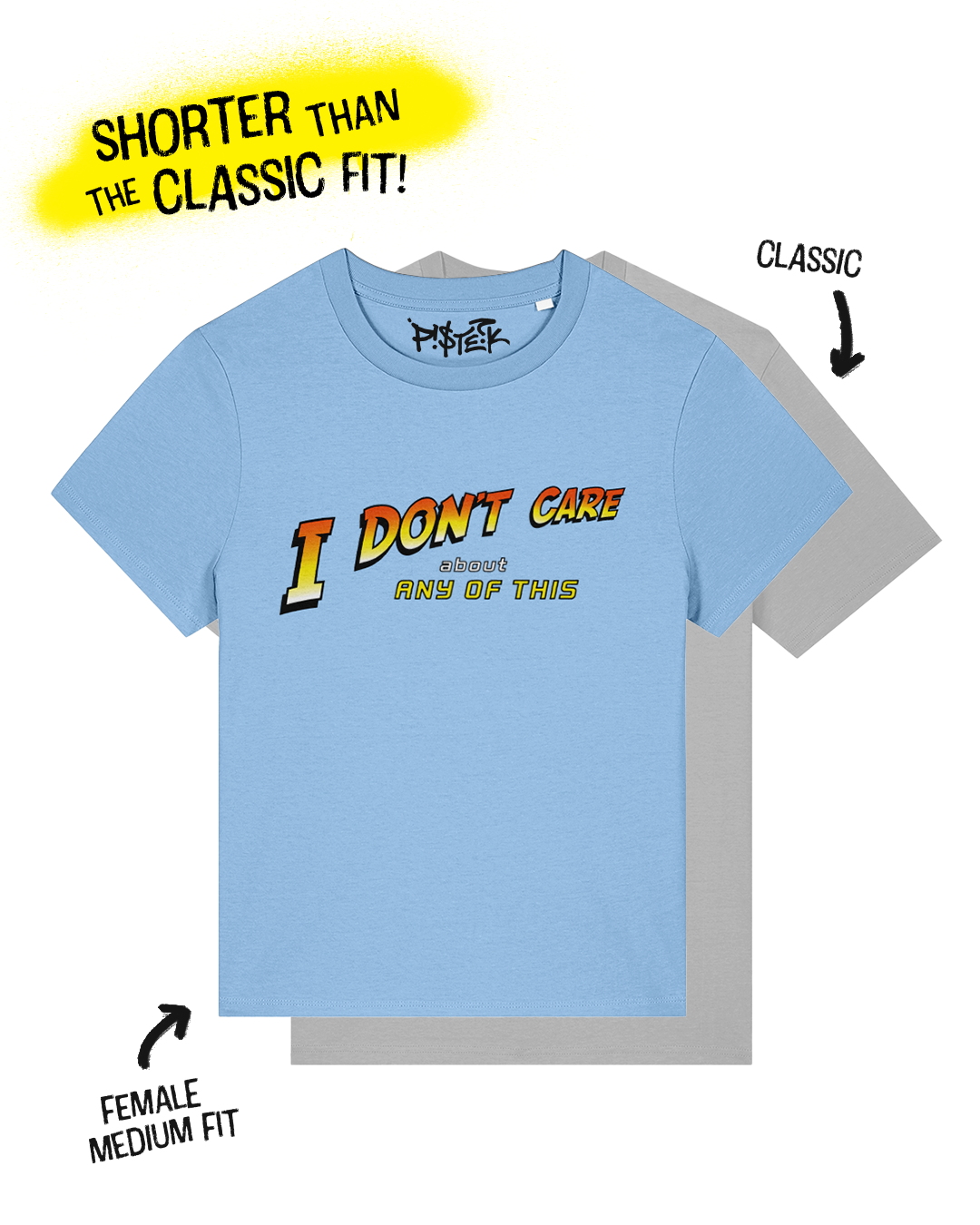 I Don't Care About Any Of This | Parody Graphic T-Shirt | Female Fit